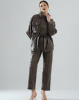 Safari Multi-Pocket Leather Jacket – Mocha