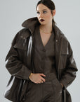 Safari Multi-Pocket Leather Jacket – Mocha