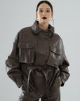 Safari Multi-Pocket Leather Jacket – Mocha