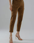 Straight-Leg Suede Pants – Brown