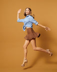 Suede Skort - Brown