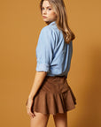 Suede Skort - Brown