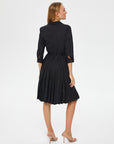 Black Skirt Pleated Detailed Cotton Voile Dress Fınal Item - Porterist 3