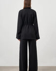 Mizalle Wide Leg Pants Black Apparel Black