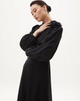 Black Satin Dress With Rose Motif Fınal Item - Porterist 5