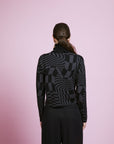 Atelier38 Melissa Geometric Pattern Turtleneck Black Sweater - Porterist 5