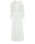 Balloon Sleeve Detailed Long Chiffon Ecru Dress Fınal Item - Porterist 1