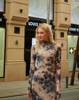Tie Dye Patterned Midi Long Sleeve Dress Pojst Fınal Item - Porterist 3