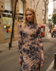 Tie Dye Patterned Midi Long Sleeve Dress Pojst Fınal Item - Porterist 2