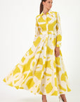 Sandra Collared Long Yellow Dress