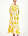 Sandra Collared Long Yellow Dress