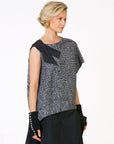Ruched Shoulder Knit with Taffeta Detail Gray - Porterist 2