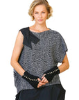 Ruched Shoulder Knit with Taffeta Detail Gray - Porterist 3