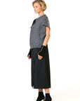 Ruched Shoulder Knit with Taffeta Detail Gray - Porterist 4