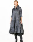 Ruched Taffeta Dress Anthracite - Porterist 2