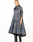 Ruched Taffeta Dress Anthracite - Porterist 3
