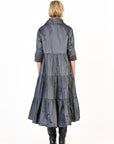 Ruched Taffeta Dress Anthracite - Porterist 6