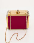 Dar yacout Fushia Gold Chain Shoulder Bag