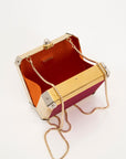 Dar yacout Fushia Gold Chain Shoulder Bag