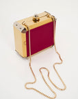 Dar yacout Fushia Gold Chain Shoulder Bag