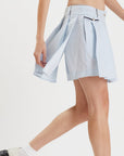 Baby Blue Pleated Shorts