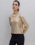 Beige Foil Printed Sweater - Porterist 3