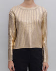 Beige Foil Printed Sweater - Porterist 4