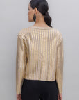 Beige Foil Printed Sweater