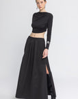 BSL Black Ruffled Maxi Skirt - Porterist 1