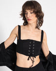 Black Strappy Crop Bustier  - Porterist 3