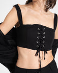 Black Strappy Crop Bustier  - Porterist 4