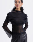 Black Tulle Cape Blouse - Porterist 1