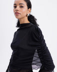 Black Tulle Cape Blouse - Porterist 2