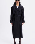 Black Waterproof Oversized Lined Trench Coat  - Porterist 1