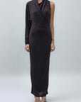 Brown Hooded Detailed Single Sleeve Maxi Dres - Porterist 4