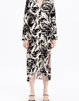Cream Long Sleeve Patterned Tunic Dres - Porterist 4