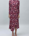 Gold Dusty Rose High Collar Detailed Midi Dress - Porterist 2