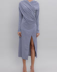 Gray Cros Collar Midi Dres - Porterist 4