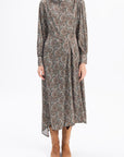 Green Balloon Sleeve Midi Dres - Porterist 1