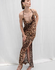 Beige Cowl Neck Strappy Maxi Dres - Porterist 3