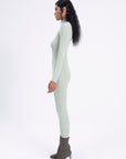 Mint Stand Collar Knitted Pencil Dres - Porterist 4