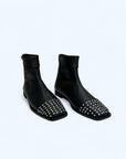 Genuine Leather Dixie Embroidered Black Boots - Porterist 1