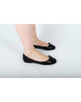 Sadıe Black Classic Ballet Flat with Bow - Porterist 2