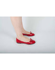 Sadıe Red Classic Ballet Flat with Bow - Porterist 2
