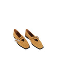 Vanessa Western Buckle Ballerina Loafers Yellow - Porterist 1