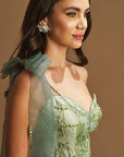 One Shoulder Jacquard Evening Dress Sage Fınal Item - Porterist 9