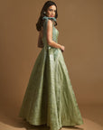 One Shoulder Jacquard Evening Dress Sage Fınal Item - Porterist 6