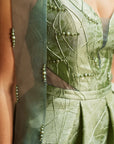 One Shoulder Jacquard Evening Dress Sage Fınal Item - Porterist 10
