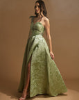 One Shoulder Jacquard Evening Dress Sage Fınal Item - Porterist 4
