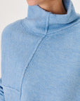 Blue Upright Collar Asymmetrical Knitwear Sweater Fınal Item - Porterist 3